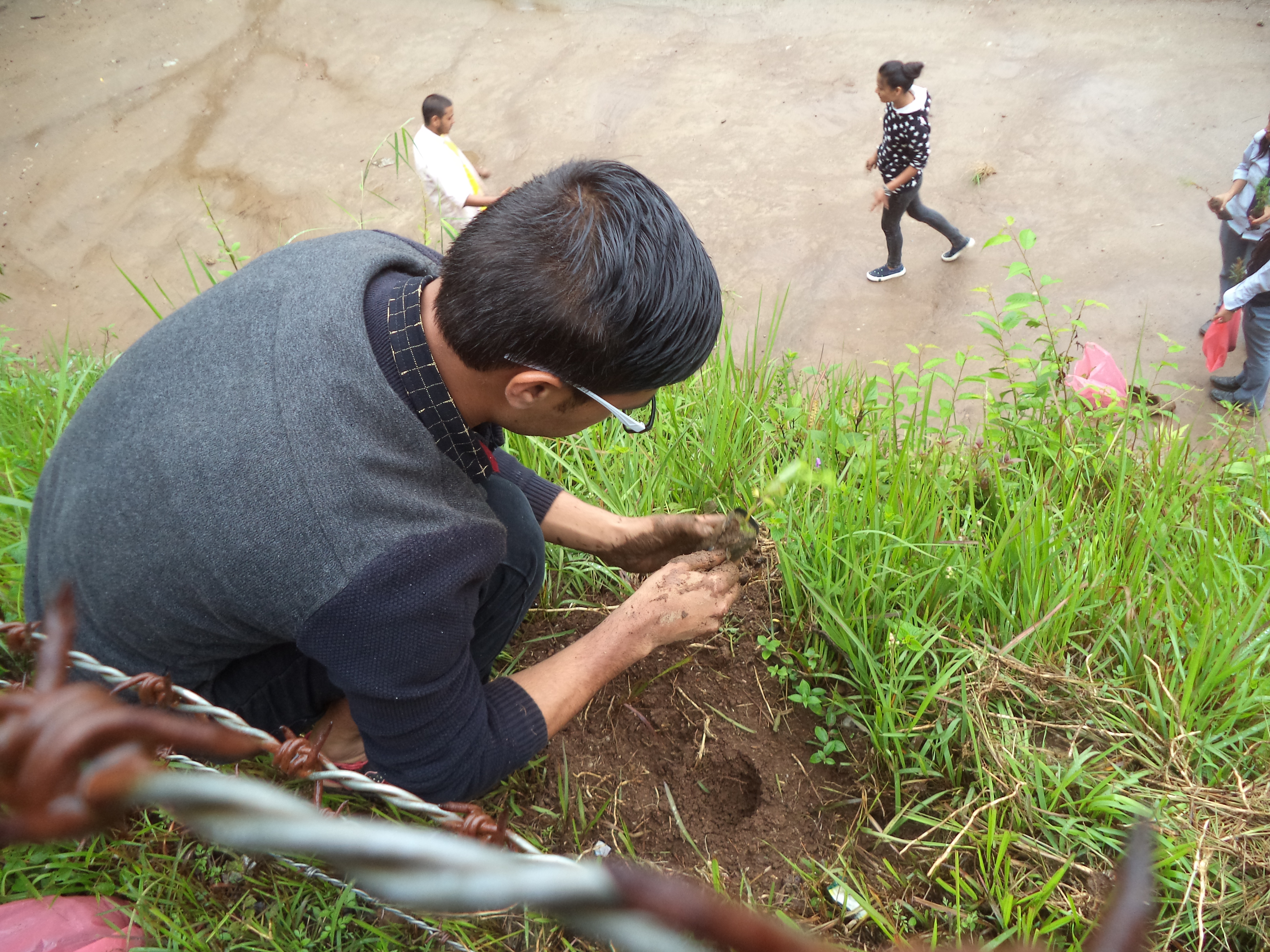 Tree plantation by one of our founding members in Ghewapani